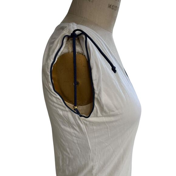 Beach Bunny Cover Up Mini Dress Size Small White and Navy Blue Lace - Picture 9 of 10